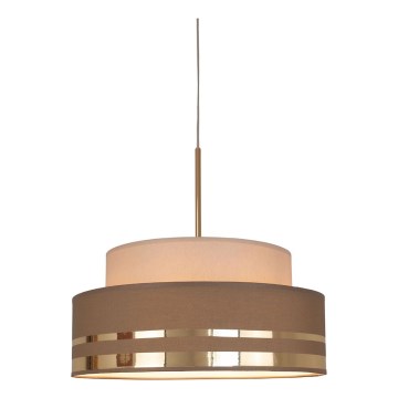 Lampadario a sospensione con filo TAMI 1xE27/60W/230V beige/marrone/oro