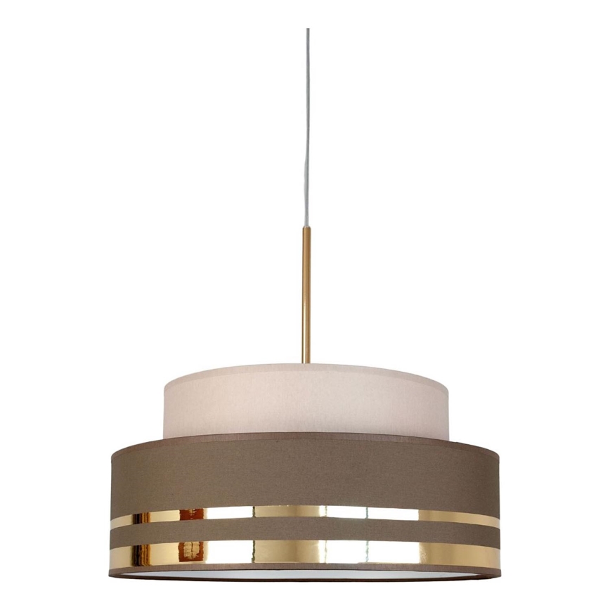 Lampadario a sospensione con filo TAMI 1xE27/60W/230V beige/marrone/oro