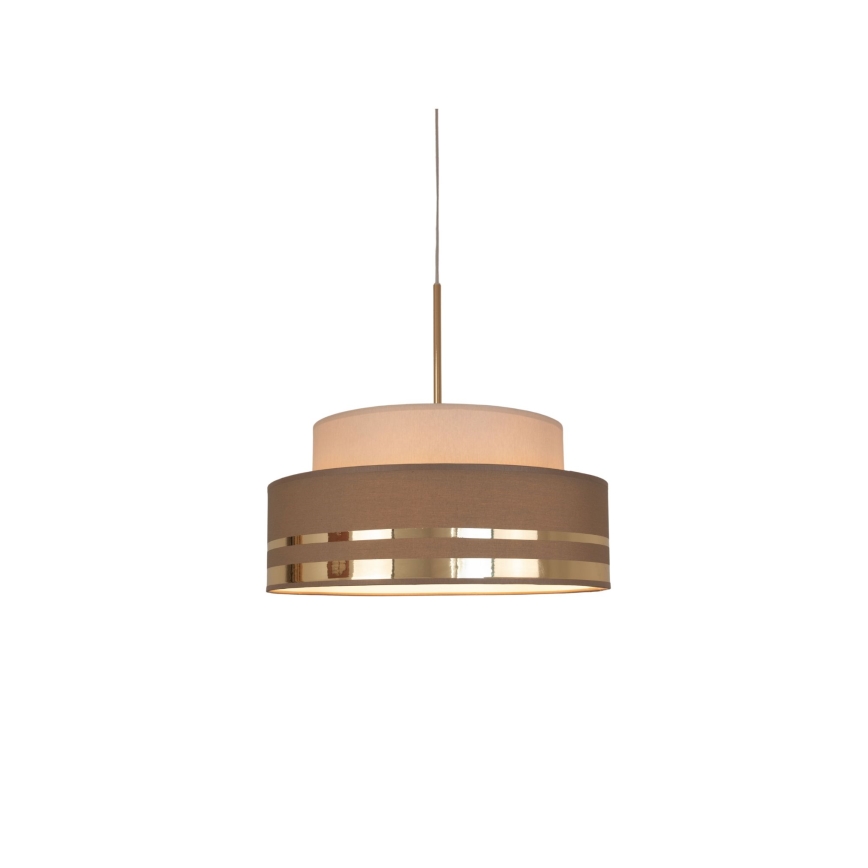 Lampadario a sospensione con filo TAMI 1xE27/60W/230V beige/marrone/oro