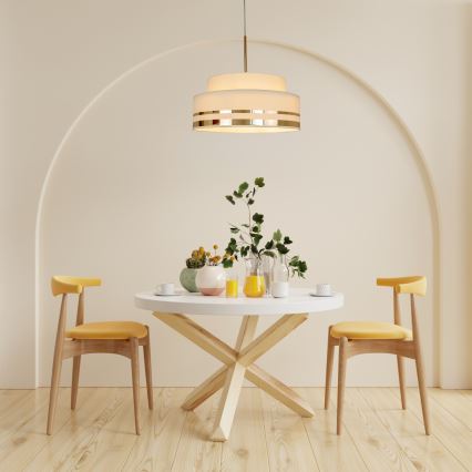 Lampadario a sospensione con filo TAMI 1xE27/60W/230V beige/oro