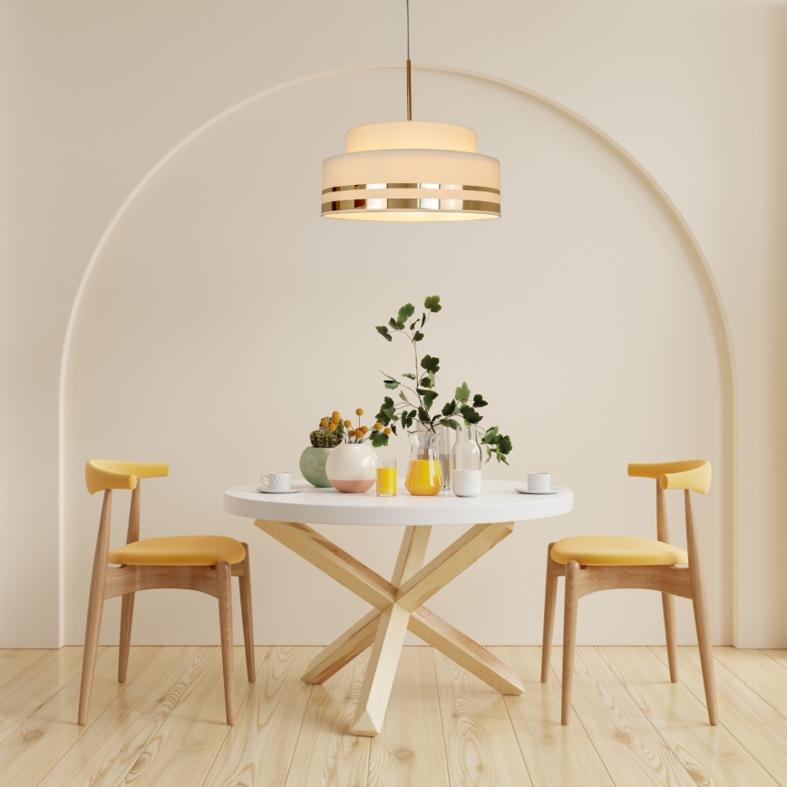 Lampadario a sospensione con filo TAMI 1xE27/60W/230V beige/oro