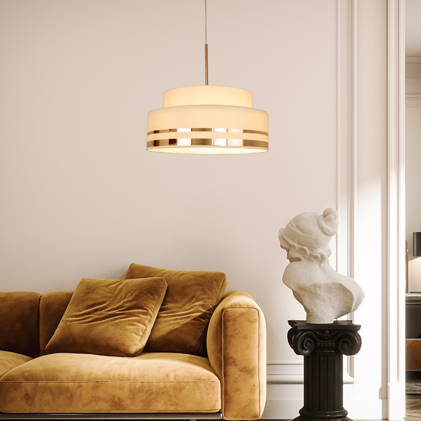 Lampadario a sospensione con filo TAMI 1xE27/60W/230V beige/oro