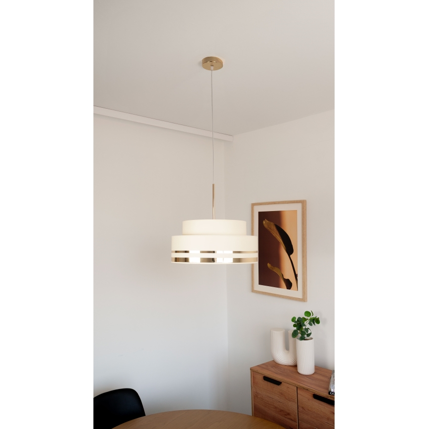 Lampadario a sospensione con filo TAMI 1xE27/60W/230V beige/oro
