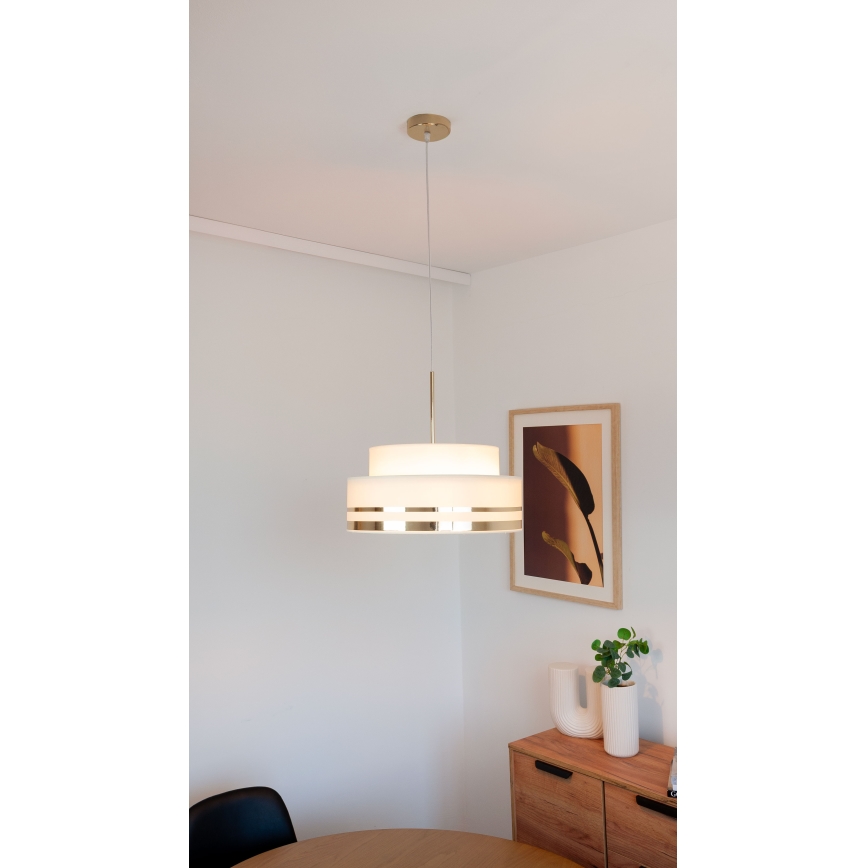 Lampadario a sospensione con filo TAMI 1xE27/60W/230V beige/oro
