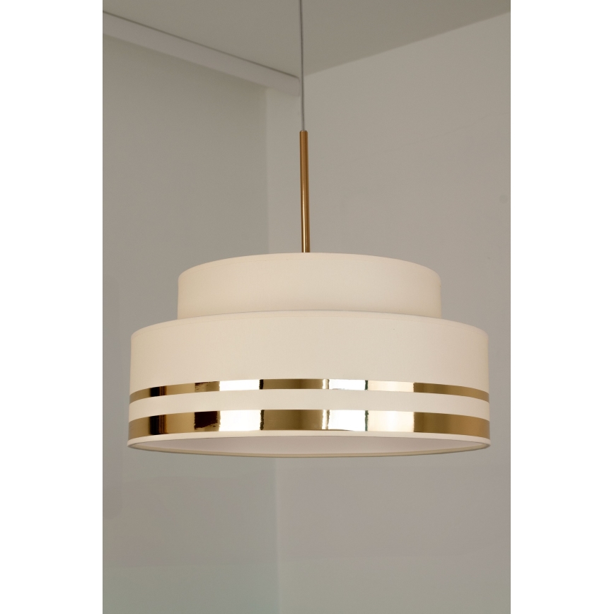 Lampadario a sospensione con filo TAMI 1xE27/60W/230V beige/oro