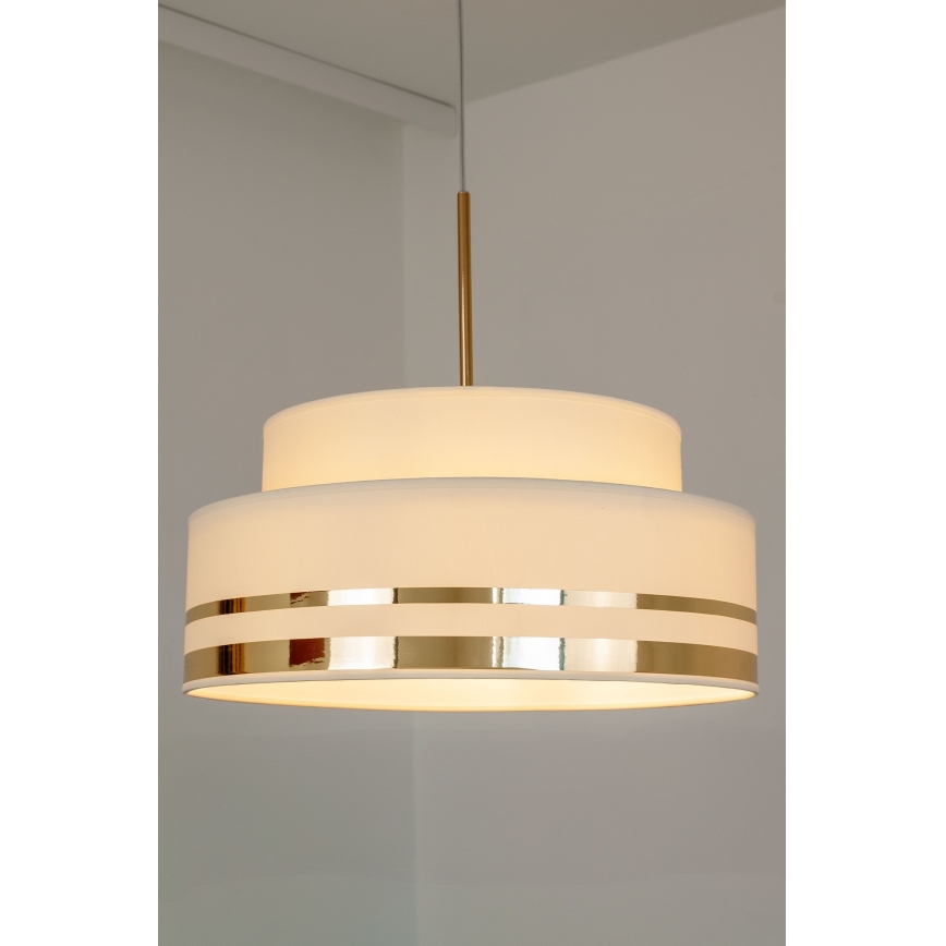 Lampadario a sospensione con filo TAMI 1xE27/60W/230V beige/oro