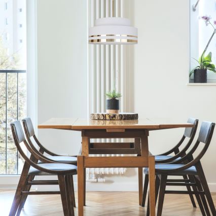 Lampadario a sospensione con filo TAMI 1xE27/60W/230V color crema/oro