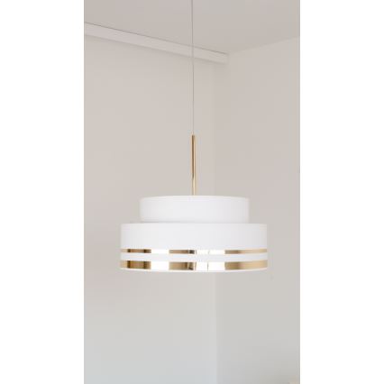 Lampadario a sospensione con filo TAMI 1xE27/60W/230V color crema/oro