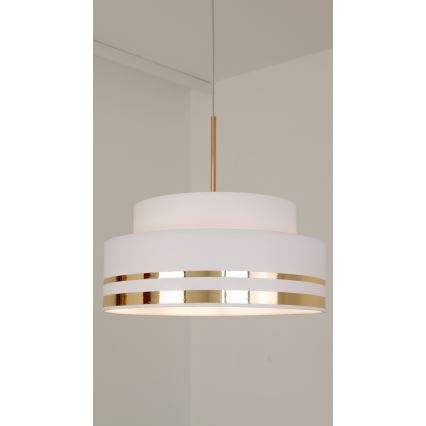Lampadario a sospensione con filo TAMI 1xE27/60W/230V color crema/oro
