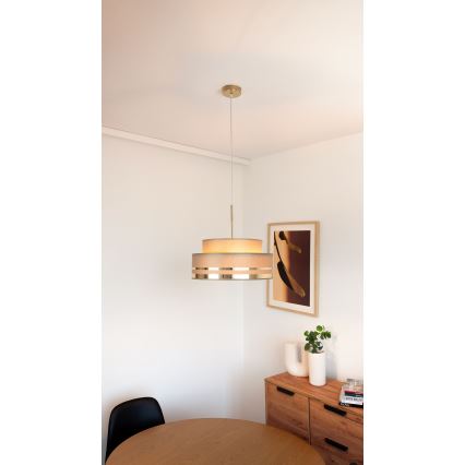 Lampadario a sospensione con filo TAMI 1xE27/60W/230V marrone/oro