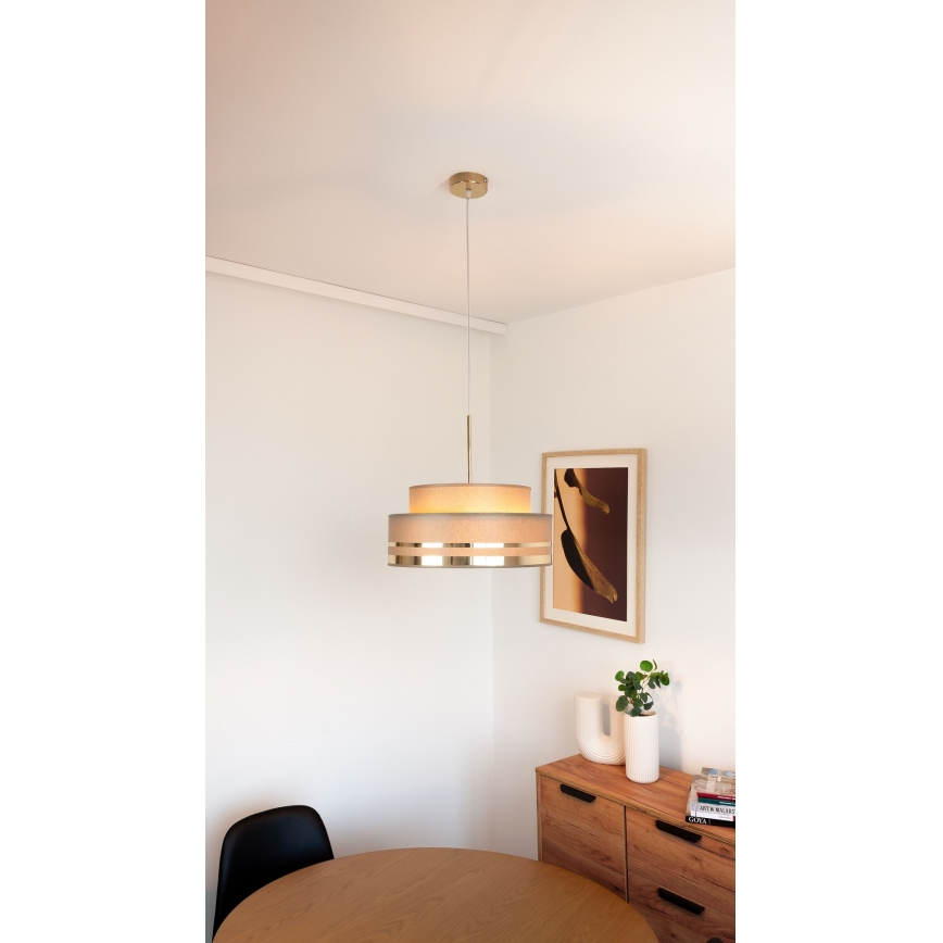 Lampadario a sospensione con filo TAMI 1xE27/60W/230V marrone/oro