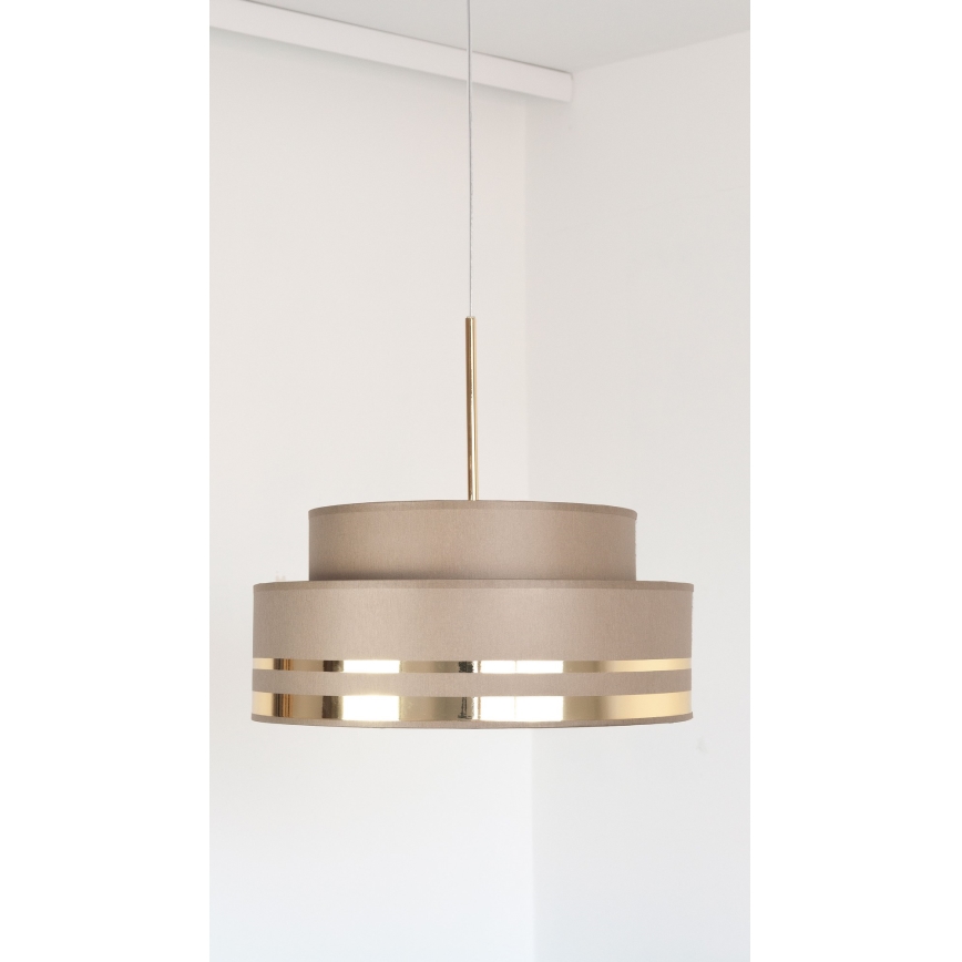 Lampadario a sospensione con filo TAMI 1xE27/60W/230V marrone/oro