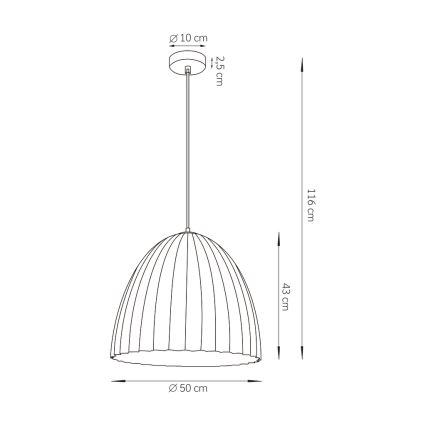 Lampadario a sospensione con filo TELMA 1xE27/60W/230V diametro 50 cm marrone/oro