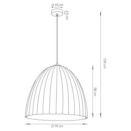 Lampadario a sospensione con filo TELMA 1xE27/60W/230V diametro 70 cm marrone/oro