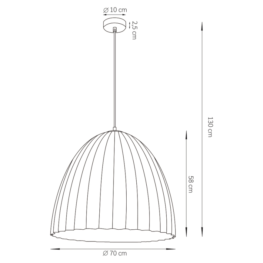 Lampadario a sospensione con filo TELMA 1xE27/60W/230V diametro 70 cm marrone/oro