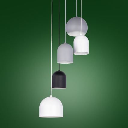 Lampadario a sospensione con filo TEMPRE 5xE27/15W/230V bianco/grigio/nero