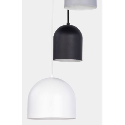 Lampadario a sospensione con filo TEMPRE 5xE27/15W/230V bianco/grigio/nero