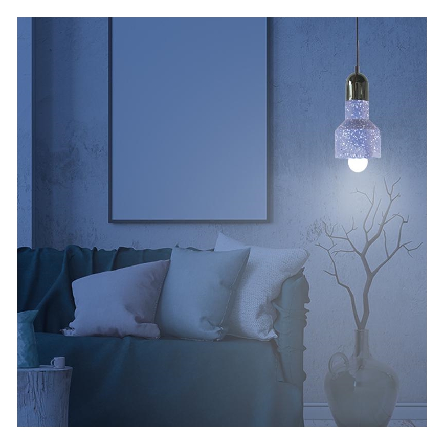 Lampadario a sospensione con filo TERRAZZO 1xE27/60W/230V diametro 12 cm blu