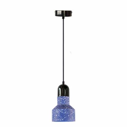 Lampadario a sospensione con filo TERRAZZO 1xE27/60W/230V diametro 12 cm blu