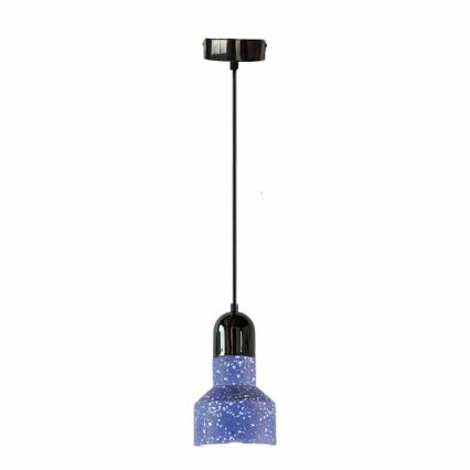 Lampadario a sospensione con filo TERRAZZO 1xE27/60W/230V diametro 12 cm blu