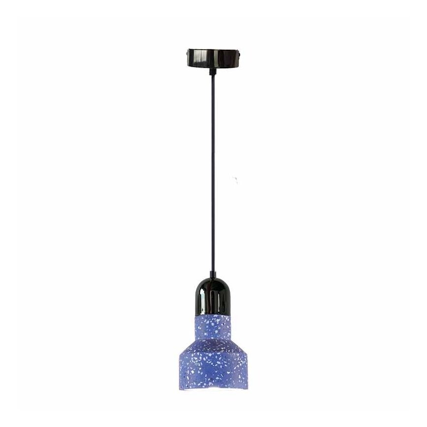 Lampadario a sospensione con filo TERRAZZO 1xE27/60W/230V diametro 12 cm blu