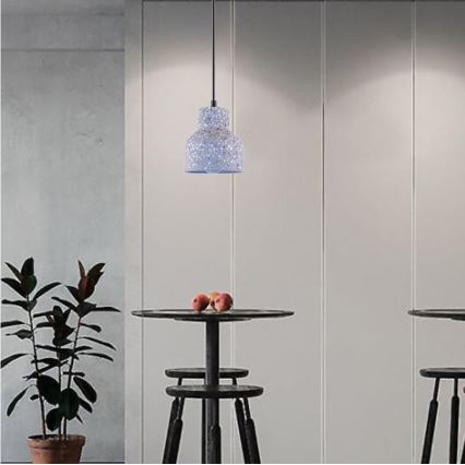 Lampadario a sospensione con filo TERRAZZO 1xE27/60W/230V diametro 12 cm grigio