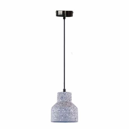 Lampadario a sospensione con filo TERRAZZO 1xE27/60W/230V diametro 12 cm grigio