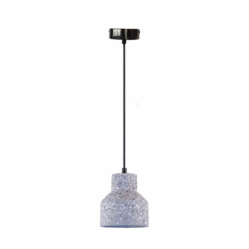 Lampadario a sospensione con filo TERRAZZO 1xE27/60W/230V diametro 12 cm grigio