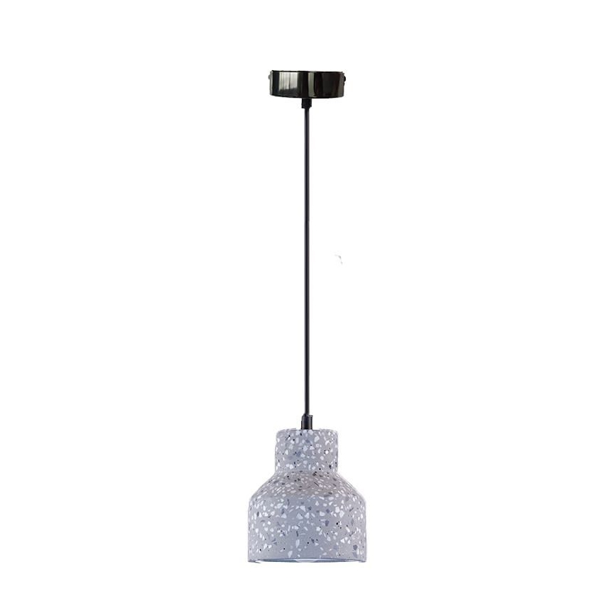 Lampadario a sospensione con filo TERRAZZO 1xE27/60W/230V diametro 12 cm grigio