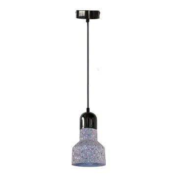 Lampadario a sospensione con filo TERRAZZO 1xE27/60W/230V diametro 12 cm grigio