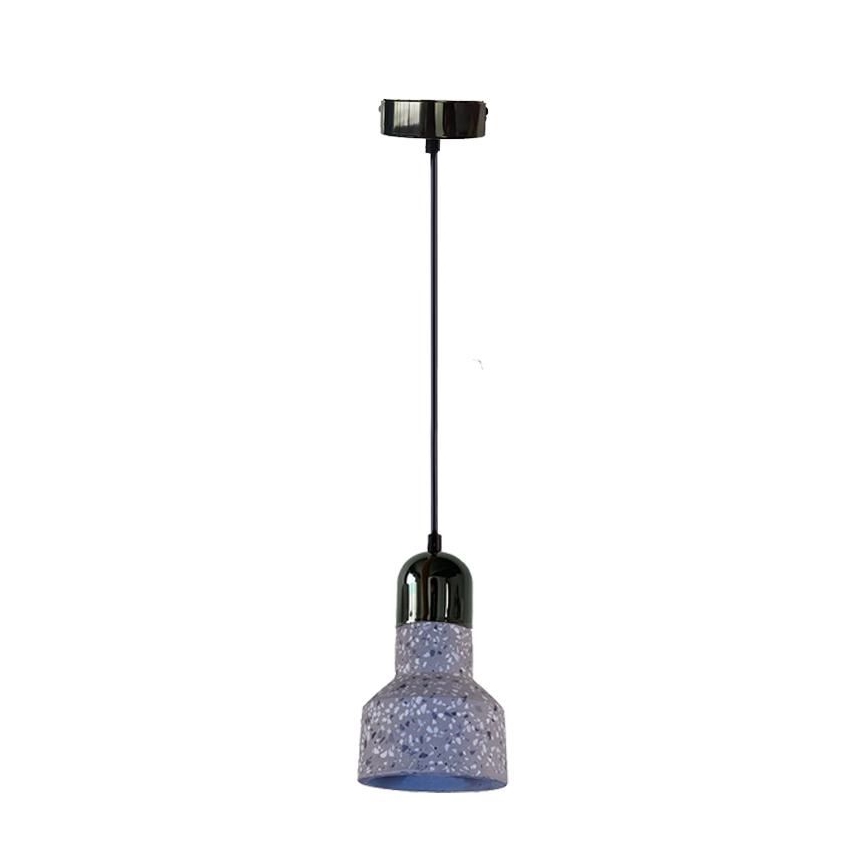 Lampadario a sospensione con filo TERRAZZO 1xE27/60W/230V diametro 12 cm grigio