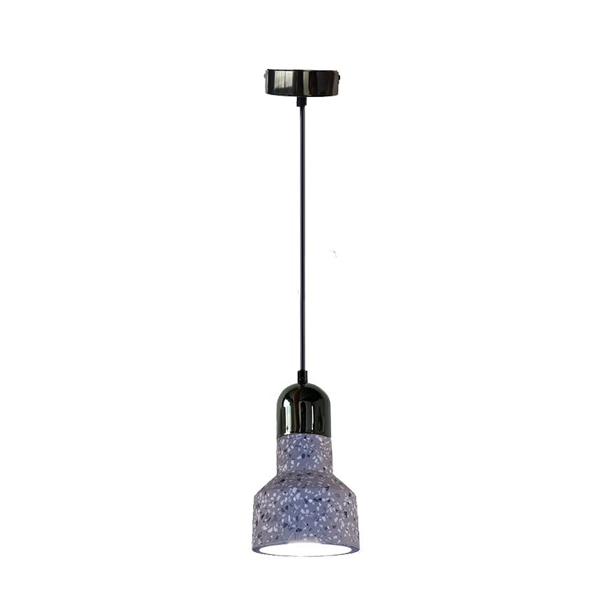 Lampadario a sospensione con filo TERRAZZO 1xE27/60W/230V diametro 12 cm grigio