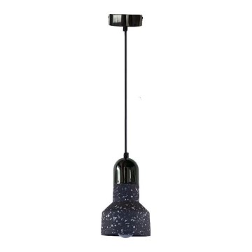Lampadario a sospensione con filo TERRAZZO 1xE27/60W/230V diametro 12 cm nero
