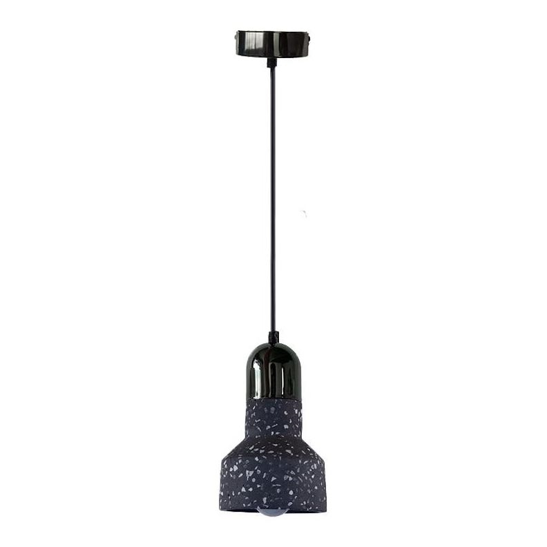 Lampadario a sospensione con filo TERRAZZO 1xE27/60W/230V diametro 12 cm nero