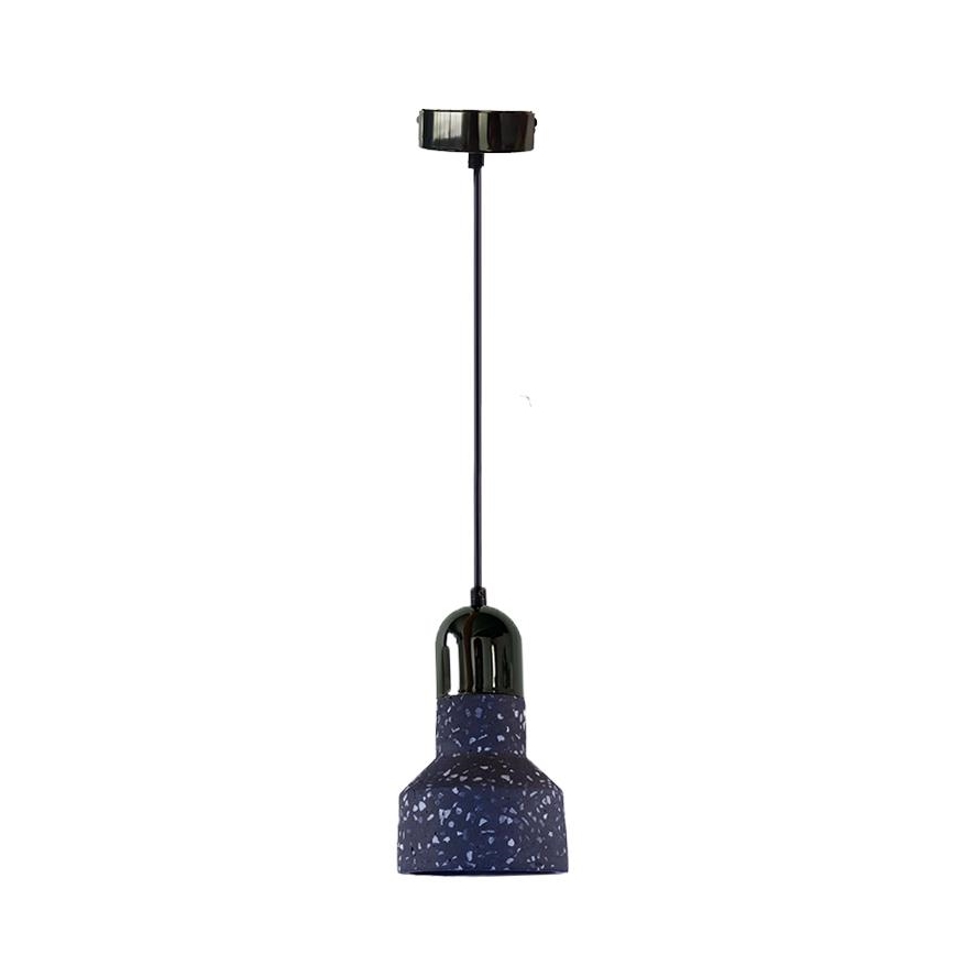Lampadario a sospensione con filo TERRAZZO 1xE27/60W/230V diametro 12 cm nero