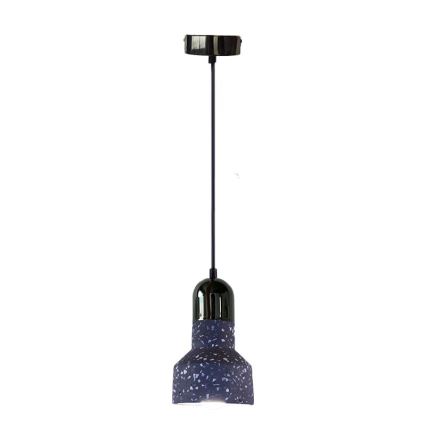 Lampadario a sospensione con filo TERRAZZO 1xE27/60W/230V diametro 12 cm nero