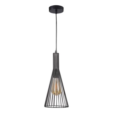 Lampadario a sospensione con filo TIANA 1xE27/20W/230V diametro 15,5 cm nero
