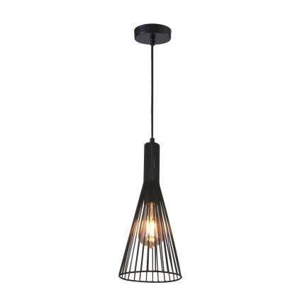 Lampadario a sospensione con filo TIANA 1xE27/20W/230V diametro 15,5 cm nero