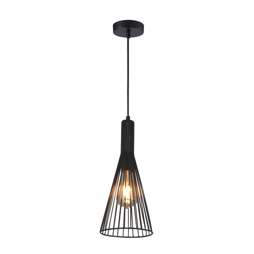 Lampadario a sospensione con filo TIANA 1xE27/20W/230V diametro 15,5 cm nero