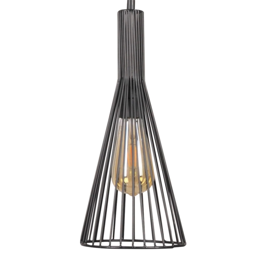 Lampadario a sospensione con filo TIANA 3xE27/20W/230V nero
