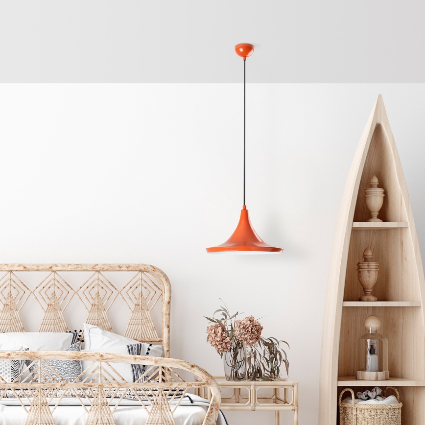 Lampadario a sospensione con filo TOM 1xE27/40W/230V arancione