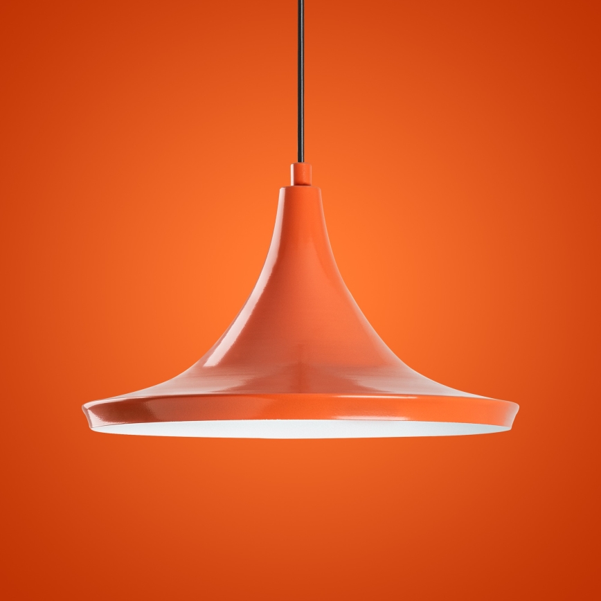 Lampadario a sospensione con filo TOM 1xE27/40W/230V arancione