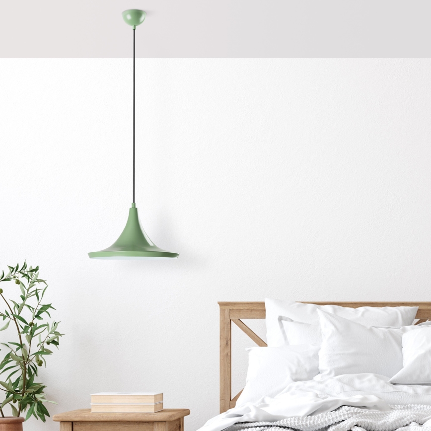 Lampadario a sospensione con filo TOM 1xE27/40W/230V verde