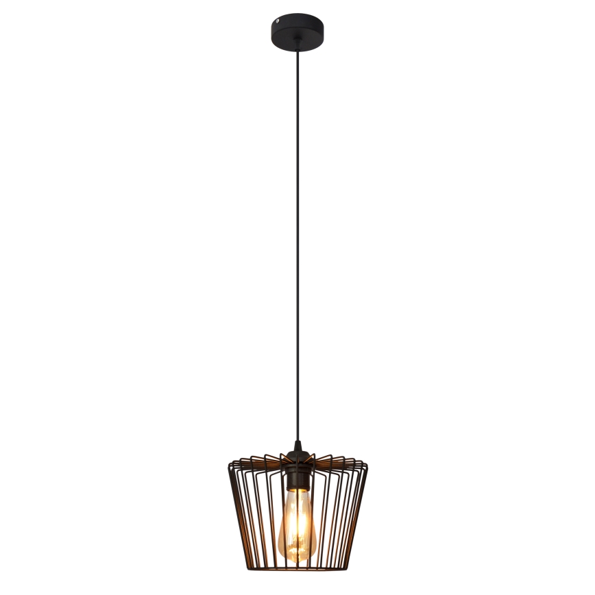 Lampadario a sospensione con filo TORRI 1xE27/15W/230V diametro 23 cm nero