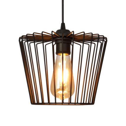 Lampadario a sospensione con filo TORRI 1xE27/15W/230V diametro 23 cm nero