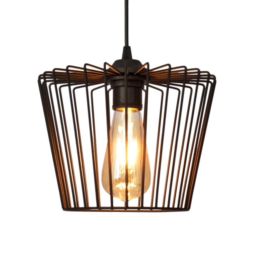 Lampadario a sospensione con filo TORRI 1xE27/15W/230V diametro 23 cm nero