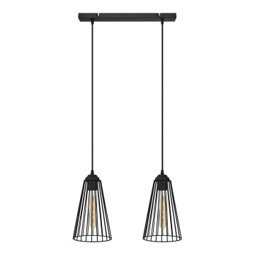 Lampadario a sospensione con filo TORRI 2xE27/15W/230V nero