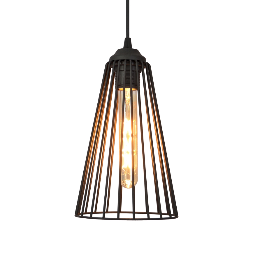 Lampadario a sospensione con filo TORRI 3xE27/15W/230V nero