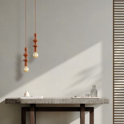 Lampadario a sospensione con filo TOWER 1xE27/15W/230V color mattone