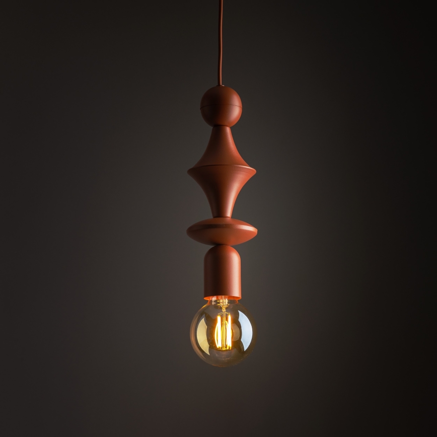 Lampadario a sospensione con filo TOWER 1xE27/15W/230V color mattone